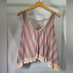 Free People Pink and Purple Flowy Tank